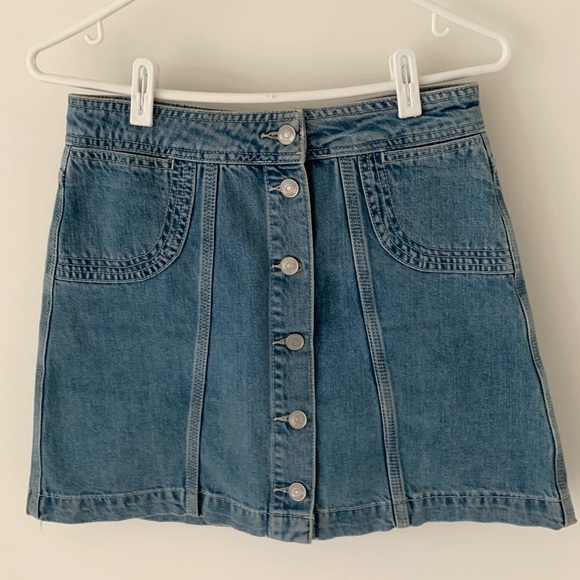 Topshop moto denim button skirt - Picture 3 of 6